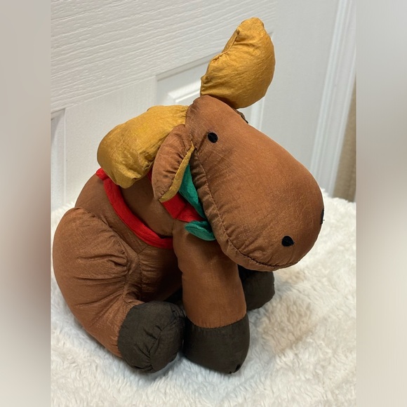 Department 56 Nylon Plush Christmas Holiday Moose Brown Vintage - Picture 2 of 5